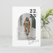 モダン ミニマル アーチ フォト 卒業パーティー 招待状 (スタンド正面)