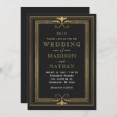 モダン ミニマル アートデコ ウェディング 招待状 (正面/裏面)