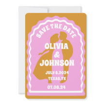 モダン ミニマル イエロー レトロ ウェーブ アーチ ボールド デート