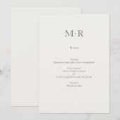 モダン ミニマル インタイム ウェディング メニュー (正面/裏面)