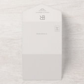 モダン ミニマル インター ロッキング モノグラム オールインワン招待状 (外側)