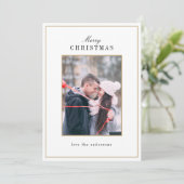 モダン ミニマル ウィンター フォト ホリデー カード (スタンド正面)