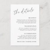 モダン ミニマル ウェディングの詳細 エンクロージャーカード (正面)