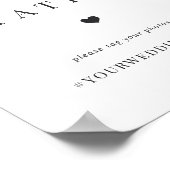 モダン ミニマル ウェディングセルフィーステーション & ハッシュタグ ポスター (角)