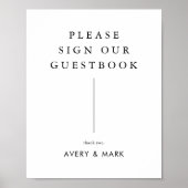 モダン ミニマル ウェディング ゲストブック サイン (正面)