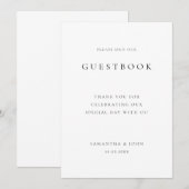 モダン ミニマル ウェディング ゲストブック サイン カード (正面/裏面)