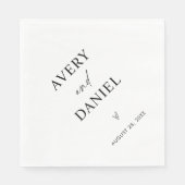 モダン ミニマル ウェディング コーヒー カラー ペーパー ナプキン スタンダードランチョンナプキン (正面)