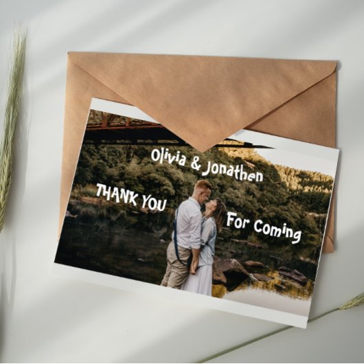 モダン ミニマル ウェディング サンクス カード