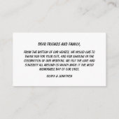 モダン ミニマル ウェディング サンクス カード (裏面)