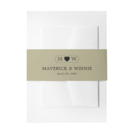 モダン ミニマル ウェディング サージュグリーン 招待状ベリーバンド