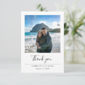 モダン ミニマル ウェディング デスティネーション ビーチ フォト サンキューカード (スタンド正面)