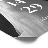 モダン ミニマル ウェディング デート ブラック＆ホワイト フォト ポスター (角)