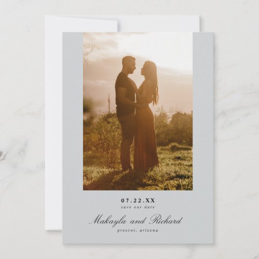 モダン ミニマル ウェディング フォト セーブザデート (正面)