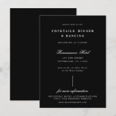 モダン ミニマル ウェディング レセプション カード (正面/裏面)