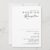 モダン ミニマル ウェディング レセプション 招待状 (正面)