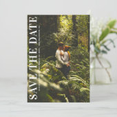 モダン ミニマル ウェディング | 大胆なタイポグラフィー写真 セーブザデート (スタンド正面)