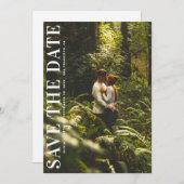 モダン ミニマル ウェディング | 大胆なタイポグラフィー写真 セーブザデート (正面/裏面)