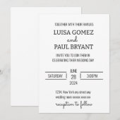 モダン ミニマル ウェディング 招待状 (正面/裏面)