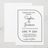 モダン ミニマル ウェディング 招待状 (正面/裏面)