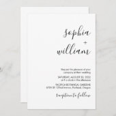 モダン ミニマル ウェディング 招待状 (正面/裏面)