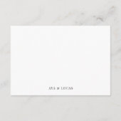 モダン ミニマル ウェディング 詳細 水平 エンクロージャーカード (裏面)