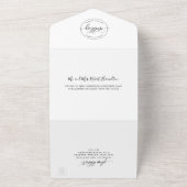 モダン ミニマル ウェディング  perforated RSVP付 オールインワン招待状 (外側)