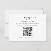 モダン ミニマル ウェディング QRコード フォト RSVP カード (正面)