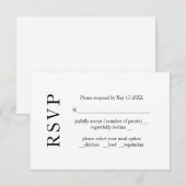 モダン ミニマル ウェディング RSVP カード (正面/裏面)