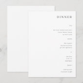 モダン ミニマル エステティック ウェディング ディナー メニュー カード (正面/裏面)