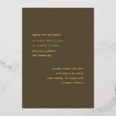モダン ミニマル エスプレッソ エレガント ウェディング 箔招待状 (正面)
