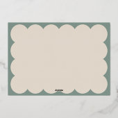 モダン ミニマル エレガント サージュグリーン レトロ ウェーブ エッジ 箔シーズンカード (裏面)
