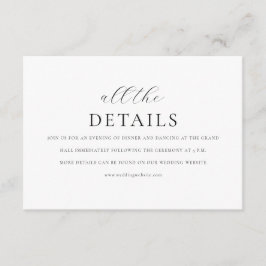 モダン ミニマル エレガント スクリプト 詳細 ウェディング エンクロージャーカード