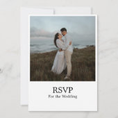 モダン ミニマル エレガント フォト ウェディング RSVP 招待状 (正面)