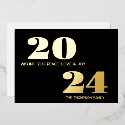 モダン ミニマル エレガント 箔シーズンカード (正面/裏面)