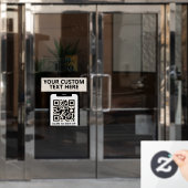 モダン ミニマル オフホワイト QRコード 企業 ロゴ ウィンドウサイン (オフィスドア)
