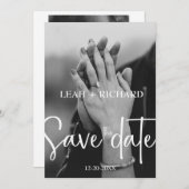 モダン ミニマル - オーダーメイドの名前と日付 セーブザデート (正面/裏面)