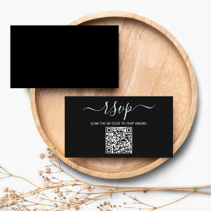 モダン ミニマル オーダーメイド QR コード ウェディング RSVP エンクロージャーカード