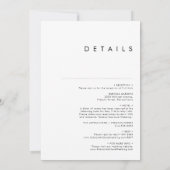 モダン ミニマル オールインワン ウェディング 招待状 (裏面)