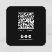 モダン ミニマル カスタム ロゴ QR コード スクエア名刺 (裏面)