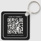 モダン ミニマル カスタム QR コード ロゴ キーホルダー (裏面)