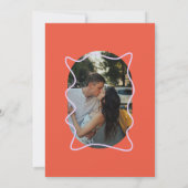 モダン ミニマル カラフル オレンジ グリーン ウェディング 招待状 (裏面)