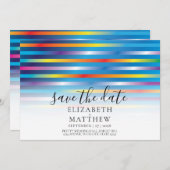 モダン ミニマル カラフル グラデーション デザイン 招待状 (正面/裏面)