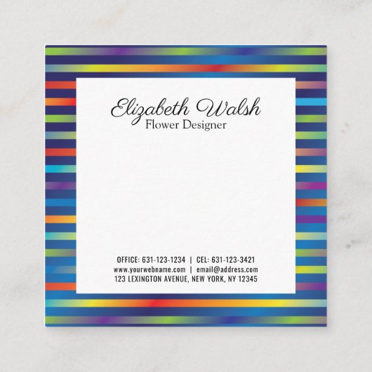 モダン ミニマル カラフル グラデーション 新デザイン スクエア名刺 (裏面)