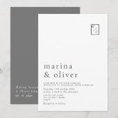 モダン ミニマル カリグラフィー ウェディング 招待状 (正面/裏面)