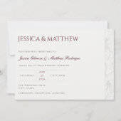 モダン ミニマル カリグラフィー ウェディング QR コード 招待状 (正面)