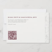 モダン ミニマル カリグラフィー ウェディング QR コード 招待状 (裏面)