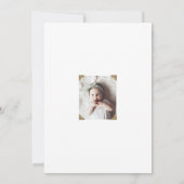 モダン ミニマル カリグラフィー ベビー フォト 捧げ 招待状 (裏面)