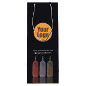 モダン ミニマル カンパニー コーポレート ロゴ カスタム ワインギフトバッグ (裏面)