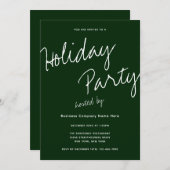 モダン ミニマル カンパニー タイポグラフィー ホリデーパーティー 招待状 (正面/裏面)