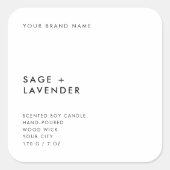 モダン ミニマル キャンドル コスメ スクエアシール (正面)